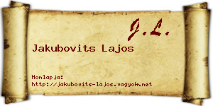 Jakubovits Lajos névjegykártya